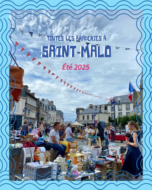🛍️ / LES BRADERIES DE L’ÉTÉ 2025 /🛍️

🔶 Cet été, flânez, chinez et faites de bonnes affaires dans les quartiers de Saint-Malo !
Des marchés nocturnes aux grandes braderies, l’été malouin promet d’être animé dans tous les coins de la ville.

📍 𝗔̀ 𝗻𝗲 𝗽𝗮𝘀 𝗺𝗮𝗻𝗾𝘂𝗲𝗿 :
✨ Marchés nocturnes à Saint-Servan (jeudi) et Intra-Muros (vendredi)
🛒 Braderies à Paramé, Intra-Muros, Saint-Servan et autour de la gare
🎨 Marché des créateurs à Rothéneuf
🖼️ Salon d’été des peintres malouins à Paramé
👉 𝗙𝗮𝗶𝘁𝗲𝘀 𝗱𝗲́𝗳𝗶𝗹𝗲𝗿 𝗹𝗲 𝗰𝗮𝗿𝗿𝗼𝘂𝘀𝗲𝗹 𝗽𝗼𝘂𝗿 𝗱𝗲́𝗰𝗼𝘂𝘃𝗿𝗶𝗿 𝗹𝗲𝘀 𝗱𝗮𝘁𝗲𝘀 𝗲𝘁 𝗹𝗶𝗲𝘂𝘅 !

📲 + 𝗱’𝗶𝗻𝗳𝗼𝘀 𝘀𝘂𝗿 𝘀𝗮𝗶𝗻𝘁-𝗺𝗮𝗹𝗼.𝗳𝗿
ℹ️ 𝗣𝗼𝘂𝗿 𝗹𝗲𝘀 𝗶𝗻𝘀𝗰𝗿𝗶𝗽𝘁𝗶𝗼𝗻𝘀, approchez-vous des Comités de Quartier et des organisateurs
-
-
#villedesaintmalo #braderie #marchéartisan #braderiestmalo #saintmalo #été2025 #marchénocturne #animations #événement